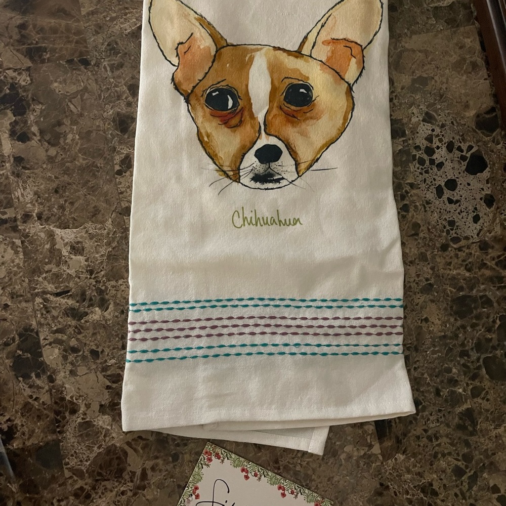 Chihuahua Dog Print White Towel